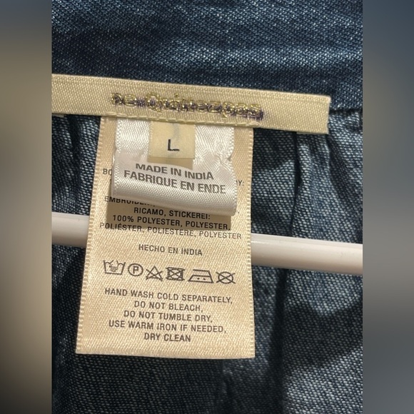 Anthropologie Ne Quittez Pas Hallie Chambray embroidered blouse - Picture 5 of 10